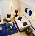 living modern in alb si albastru